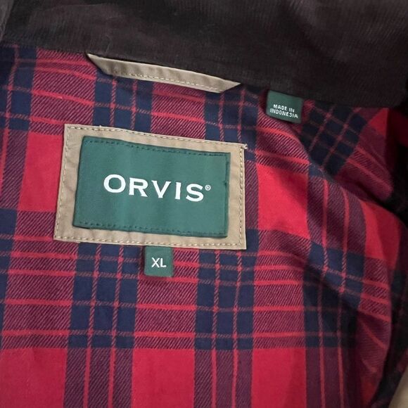 Orvis Men's Field Jacket in Tan with Brown Corduroy Trim size XL - Picture 7 of 13